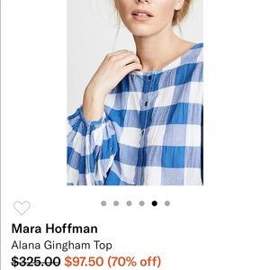 Mara Hoffman Alana Gingham top, size S